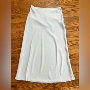 NWOT Urban Outfitters Satin Midi Slip Skirt in light blue